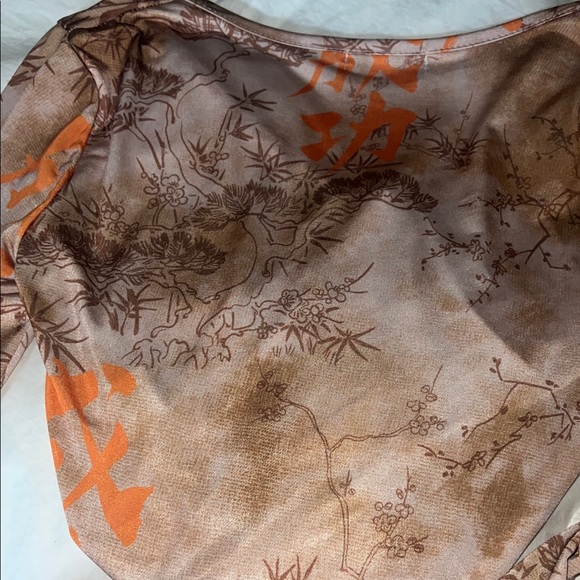 PrettyLittleThing Sheer Floral Tie-Front Blouse - Picture 4 of 4